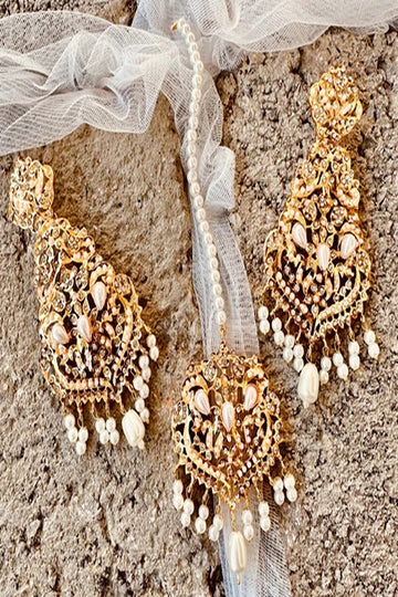 KOH-E-GEM | JEWELLERY | HYDERABADI ROYAL: EARRINGS & TIKKA