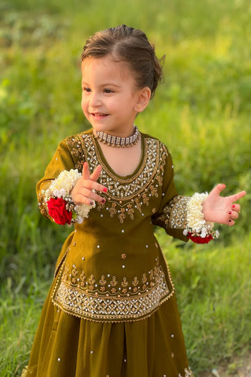 KHANAK | OLIVE GREEN LEHENGA KL 005