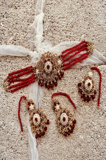 KOH-E-GEM | JEWELLERY | REINA – BOLD ELEGANT CHOKER (MAROON)