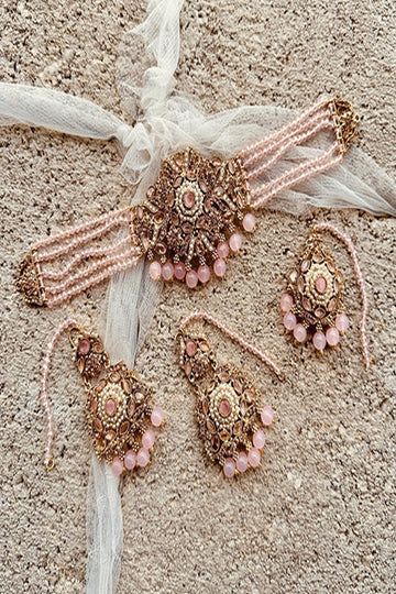 KOH-E-GEM | JEWELLERY | REINA – BOLD ELEGANT CHOKER (PINK)