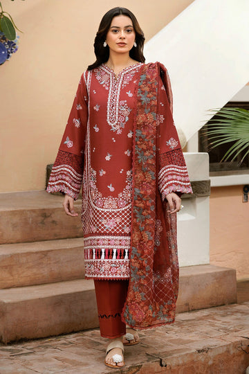 FARASHA | SUMMER WEAVES EMBROIDERED LAWN'25 | RUSSET FLAMES